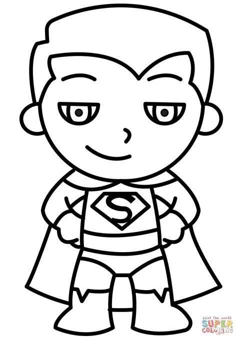 Chibi Superman coloring page | Free Printable Coloring Pages