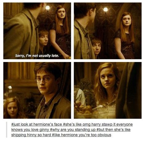 Its Okay Hermione I Ship Hinny Too Harry And Ginny Harry Potter Ships