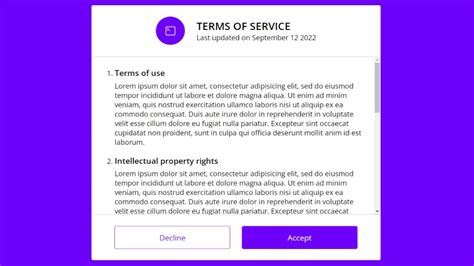 Terms Of Service Section In Html And Css Termsandconditions