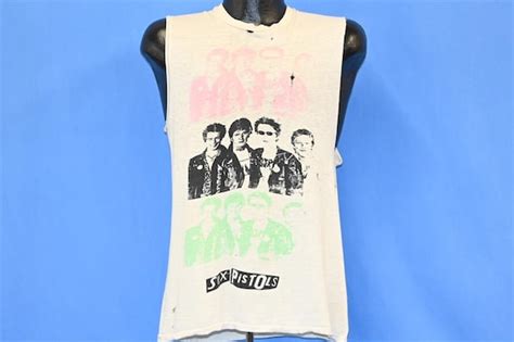 S Sex Pistols Punk Rock Band Cut Off Distressed Mus Gem