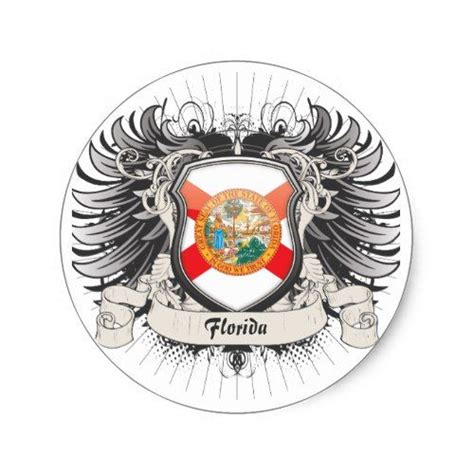 Florida Crest Classic Round Sticker Round Stickers