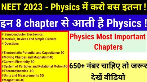 Neet Exam 7th May Physics Important Chapters 35 Q From These 8