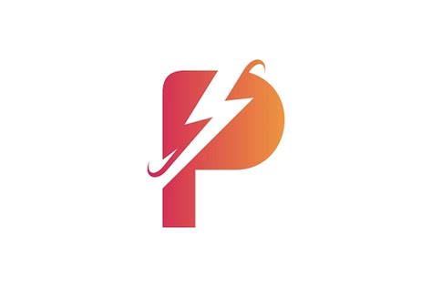 Premium Vector Letter P And Lightning Bolt Orange Color Gradient Logo