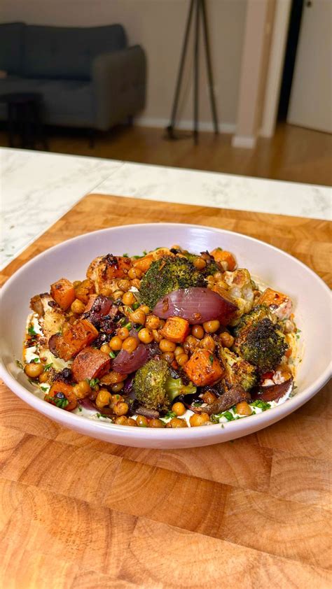 Roasted Vegetables With Creamy Tahini Yogurt — Easy Sheet Pan Dinner