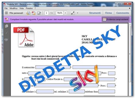 Modulo Disdetta Sky Fac Simile Legge Bersani Costi Valoreazioni