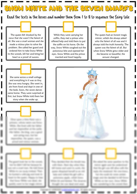 Snow White And The Seven Dwarfs Worksheet Live Worksheets