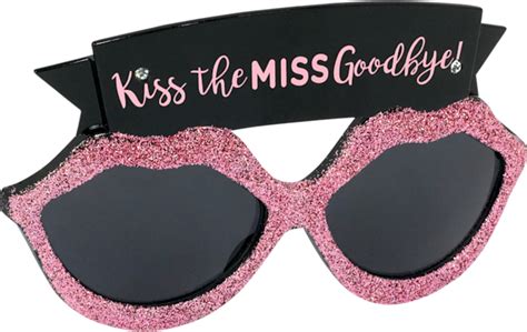 Glitter Pink Kiss The Miss Goodbye Sunglasses Party City