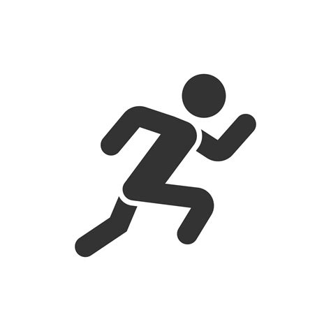 Run People Icon In Flat Style Jump Vector Illustration On White