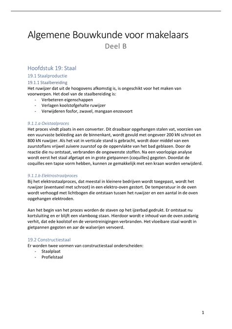 Samenvatting Algemene Bouwkunde Voor Makelaars Deel B Basis Theorie