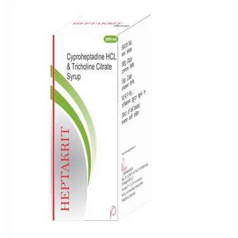 Heptakrit Cyproheptadine HCL And Tricholine Citrate Syrup 200 Ml