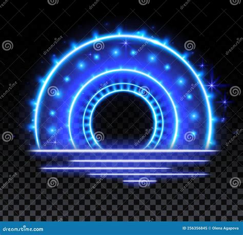 Blue Magic Arc Abstract Magic Light Effect Luminous Neon Arch Lines