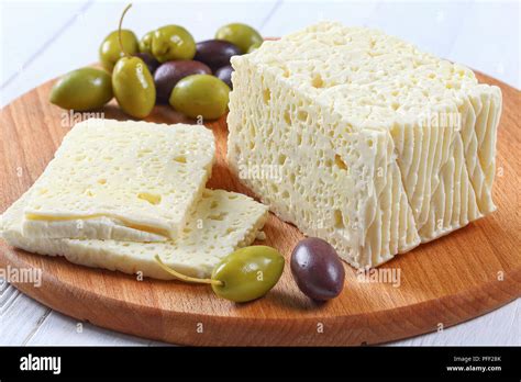 Trozo De Delicioso Queso Feta Salado Aut Ntico Griego Queso De Leche