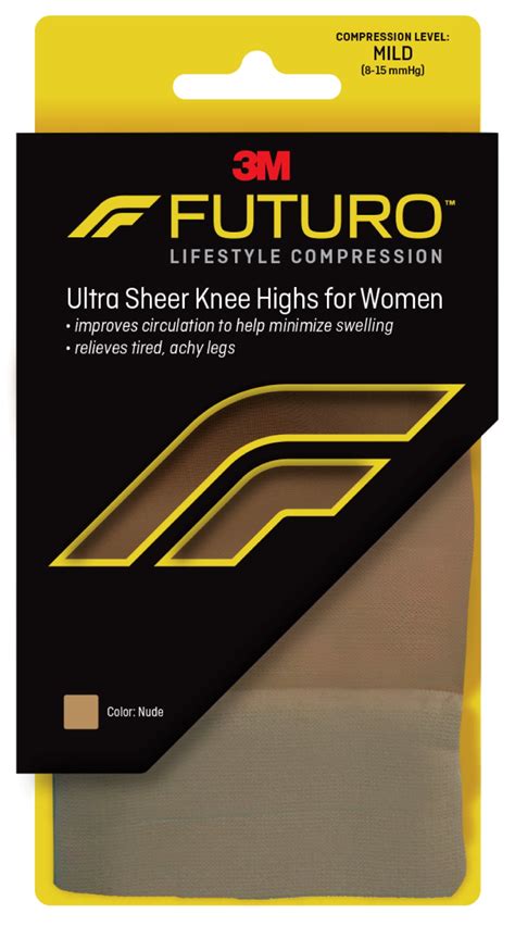 FUTURO Women S Compression Knee Highs Medium Nude Mild Compression Walmart