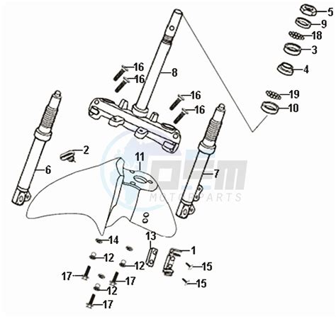 Oem Steering Stem Front Cushion Sym Scooter Fiddle Ii 50 New Engine