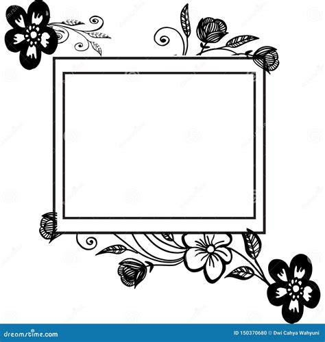 Vector Illustration Drawing Flower Frame For Wallpaper Decoration Stock