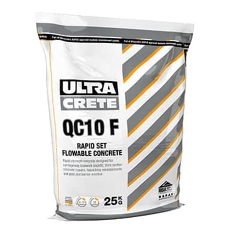 Ultracrete Qc10f Rapid Set Flowable Concrete 25kg Grey