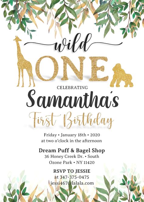 Wild One Invitation Template Free - Printable Templates