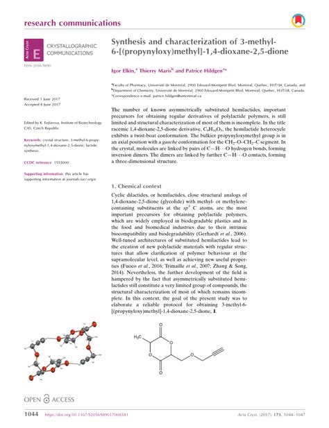 Pdf Synthesis And Characterization Of Methyl Propynyloxy Meth