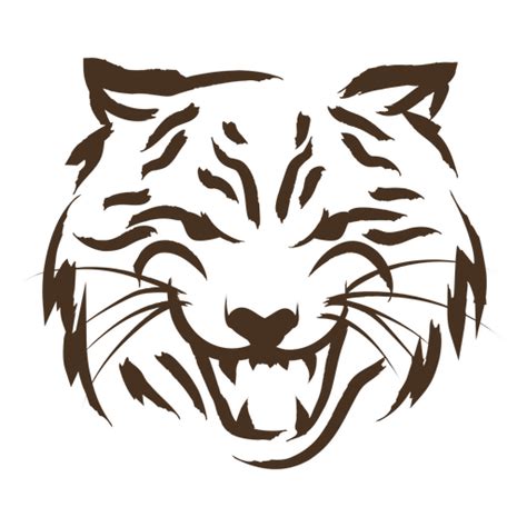 Brown Tiger Head Simple Stroke Png And Svg Design For T Shirts