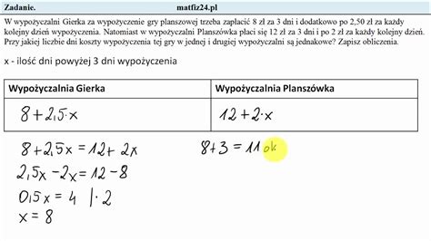 Zadanie 22 Zależność równanie Egzamin przykładowy ósmoklasisty CKE