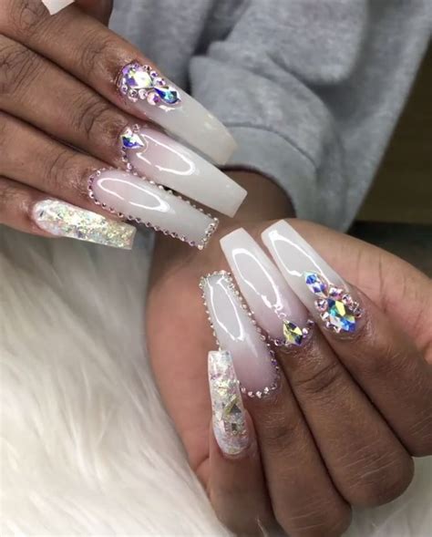 Pinterest Xokikiiii Long Acrylic Nails Luxury Nails Diamond Nails