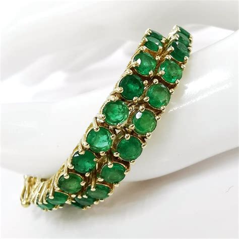 No Reserve 7 05 Ct Green Emerald Designer Eternity Tennis Bracelet 12