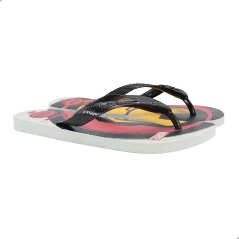 Chinelo Havaianas Top Marvel Logomania Branco Melshoes