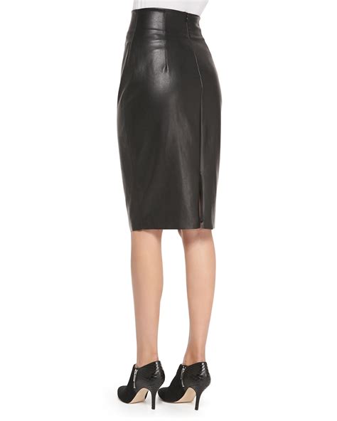 Bailey High Waist Faux Leather Pencil Skirt In Black Lyst