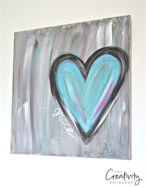 DIY Abstract Heart Painting and a Fun Paint Party