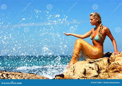 Mermaid At Beach Stock Photo Image Of Girl Sunglasses 8471288