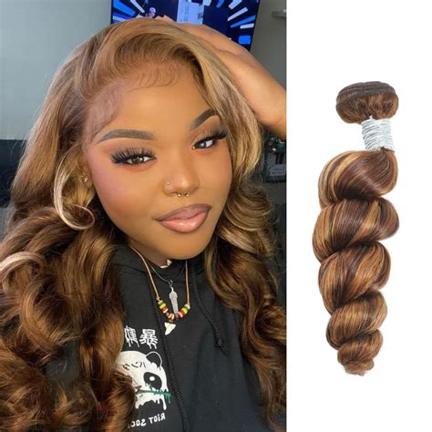 Amazon Auroo Honey Blonde Highlight Loose Wave Single Bundles