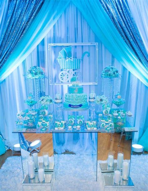 Glam Tiffany Blue And White Baby Shower Baby Shower Party Ideas Photo