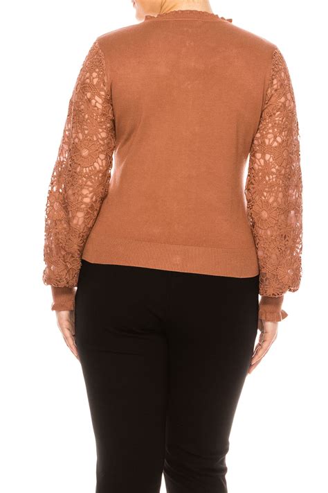 Sioni Rhinestone Button Long Sleeve Sweater Top