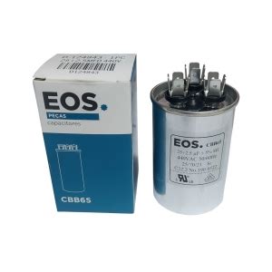 Capacitor Duplo 25 2 5 MFD 440v C Terminal e Corpo de Alumínio EOS