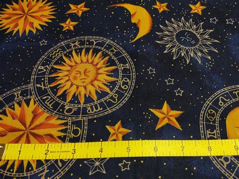 Moon Stars Fabric 100 Cotton Beautiful Color Space Fabric Etsy