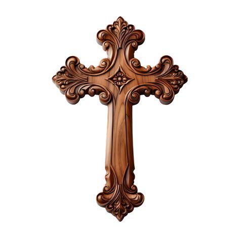 Wooden Christian Cross Isolated On Transparent Background Cross Symbol