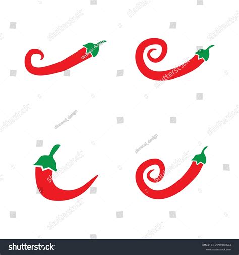 Red Hot Chili Vector Logo Set Stock Vector Royalty Free 2096986624 Shutterstock