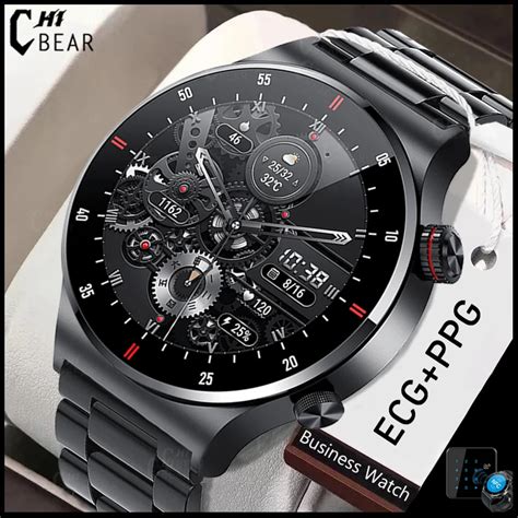 ChiBear New ECG PPG Bluetooth Call Smart Watch Men AMOLED Rotating