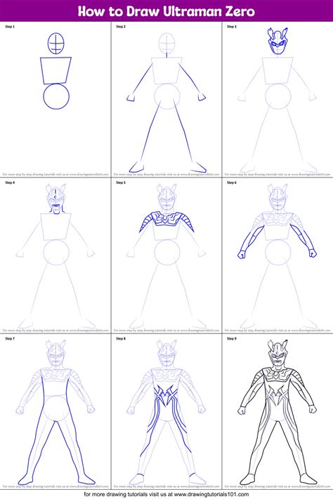 How To Draw Ultraman Zero Ultraman Step By Step