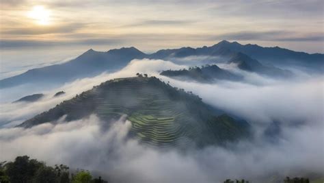 Premium Ai Image Beautiful Foggy Morning View Of Tangkuban Perahu