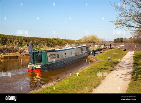 Canal Narrowboats On The Trent And Mersey Canal Near Rode Heath In