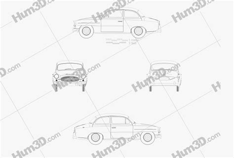 Skoda Octavia 1959 Blueprint