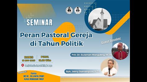 Seminar Pkbgt Klasis Makassar Timur Kamis November Youtube