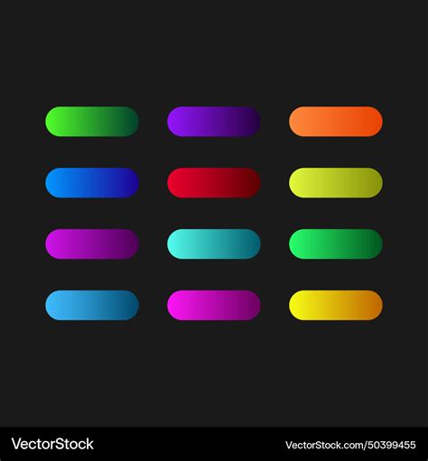 Vibrant Colorful Gradients Color Swatches Set Vector Image