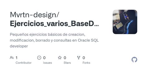 Github Mvrtn Design Ejercicios Varios Basededatos Peque Os