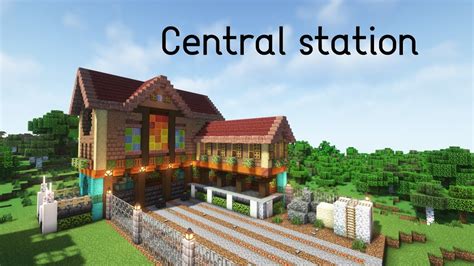 Building A Central Train Station In Minecraft Minecraft Timelapse