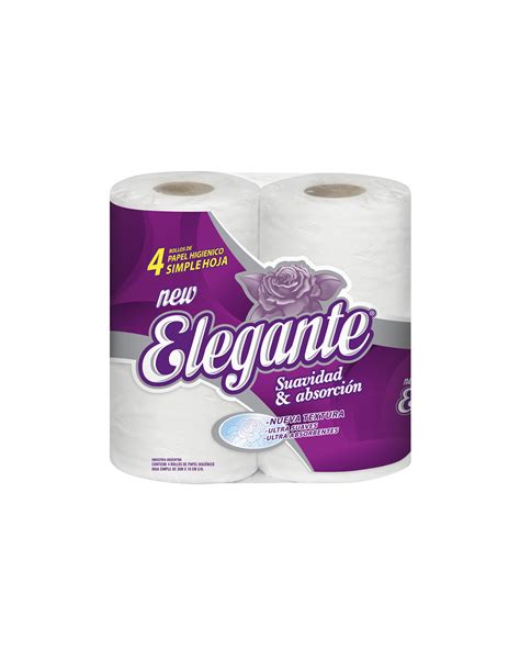 Papel Higienico Elegante Hoja Simple 30 Mts 4un