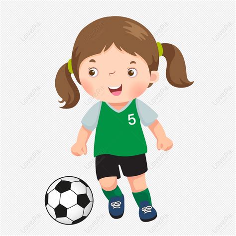 Girl Kicking A Soccer Ball Clipart Png