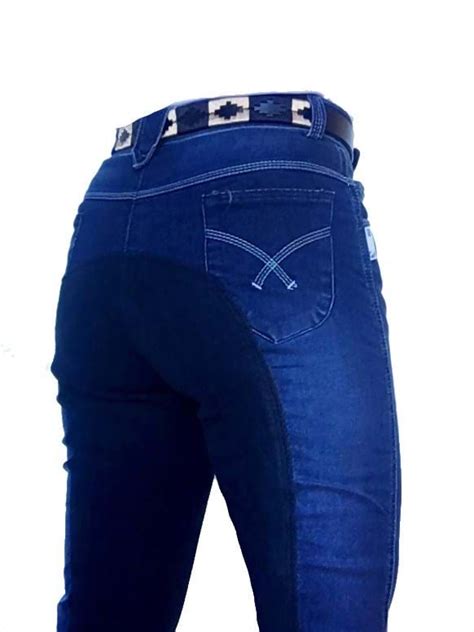 Ladies Denim Jodhpurshorsebizsilicone Grip Jodhpurs