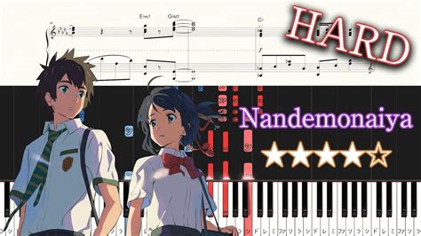 Your Name Ost Nandemonaiya Hard Piano Tutorial Sheets Youtube